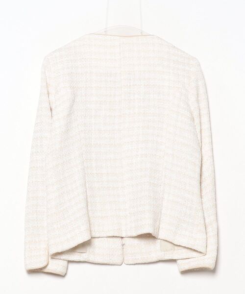 「B:MING by BEAMS」 ノーカラージャケット MEDIUM ホワイト レディース_画像2