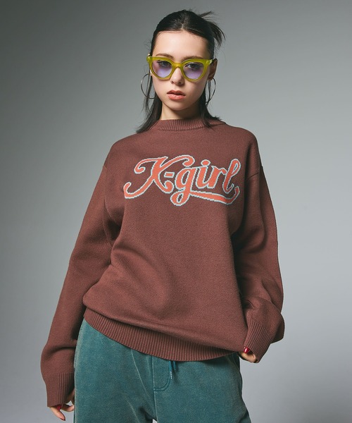 X-girl（エックスガール） ニット セーター LETTERING LOGO JACQUARD
