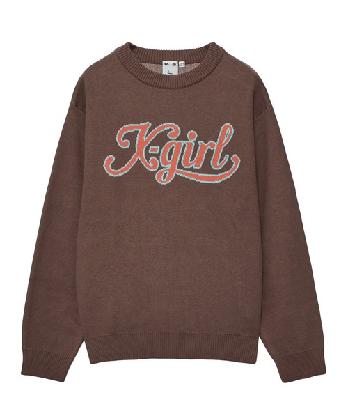 X-girl（エックスガール） ニット セーター LETTERING LOGO JACQUARD