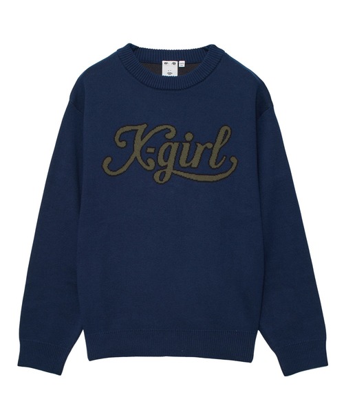 X-girl（エックスガール） ニット セーター LETTERING LOGO JACQUARD