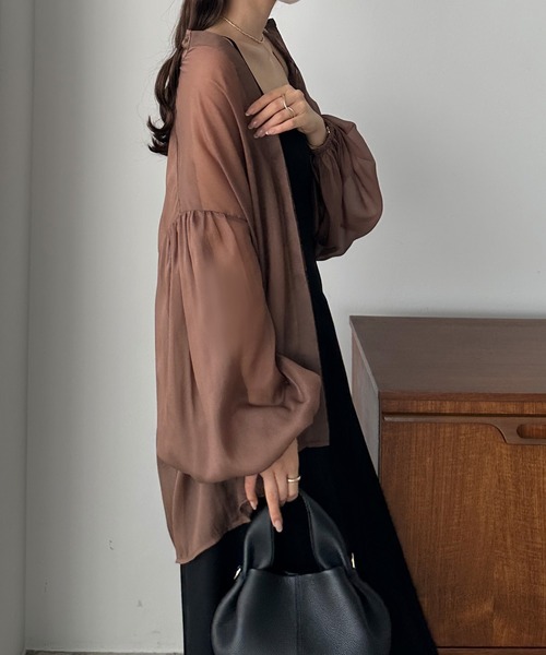 「Louere」 長袖ブラウス MEDIUM ブラウン レディース Louere 「Louere」 長袖ブラウス MEDIUM ブラウン レディース