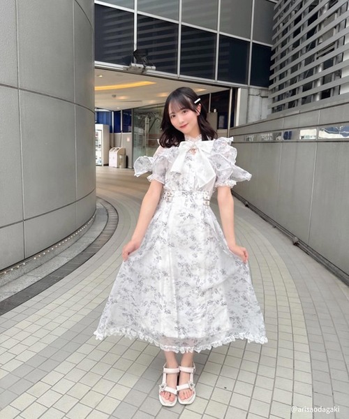 クチュールバイロジータ ワンピース ボウタイリボンシアーワンピース