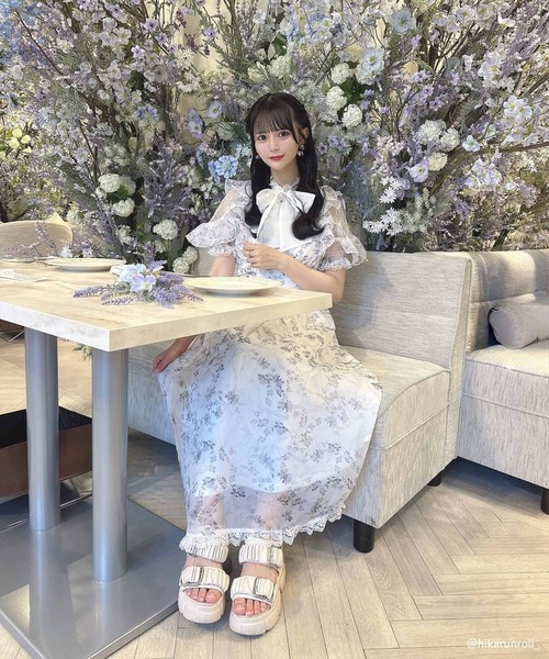 クチュールバイロジータ ワンピース ボウタイリボンシアーワンピース