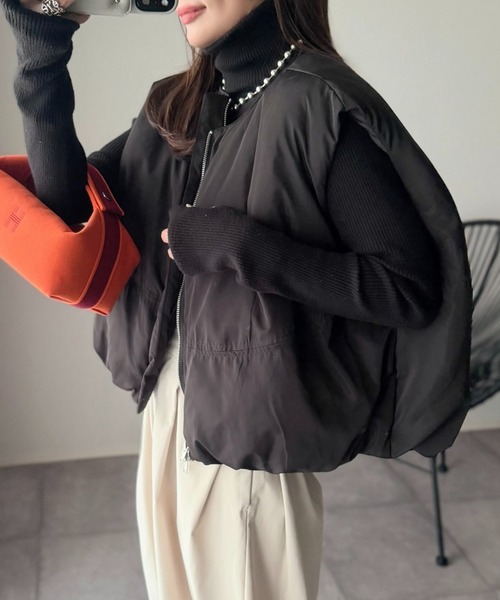 Danton（ダントン） キルティングダウンベスト 42 ベージュ レディース