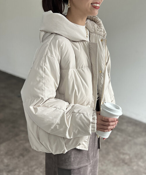 Chez toi（シェトワ） ダウンジャケット FREE キャメル レディース