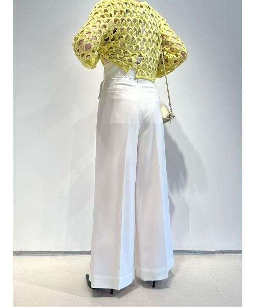 スラックス パンツ ESTNATION  / ポリエステル アセテート クロスベルト パンツ レディースの画像