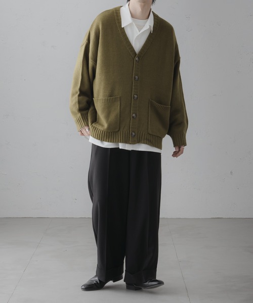 ダークブラウン 五分袖 カーディガン CABaN ネイビー 五分袖カーディガン タグ付き