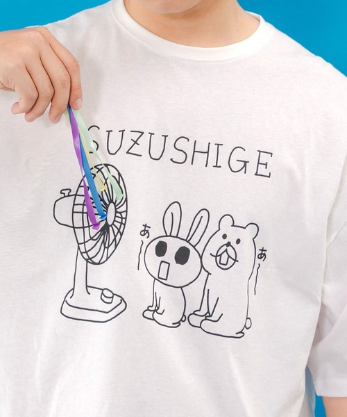 ScoLar tシャツ 352122：クマとウサギと扇風機Tシャツ メンズ