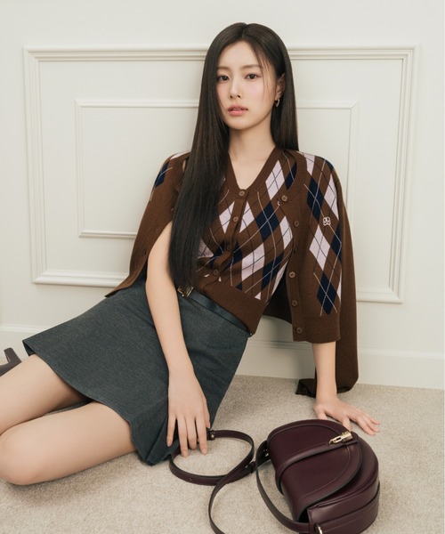 snidel アーガイルカーディガン・アーガイルニットジレプルオーバーSET SNIDEL（スナイデル） ニット セーター アーガイルニットジレプル