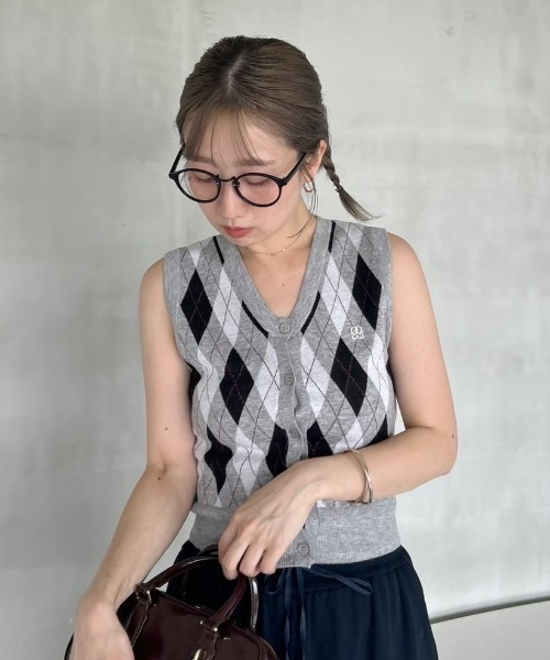 SNIDEL アーガイルカーディガン＋ジレニットプルオーバー SNIDEL｜アーガイルニットジレプルオーバー | Rakuten Fashion