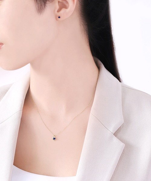 エステール　Ｋ10 サファイア　リング&ネックレス ESTELLE ネックレス 9月誕生石 K10 イエローゴールド サファイア