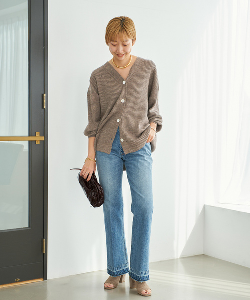 タグ付き新品未使用　plage カーディガン plage（プラージュ） カーディガン TWO TONE Vネック カーディガン