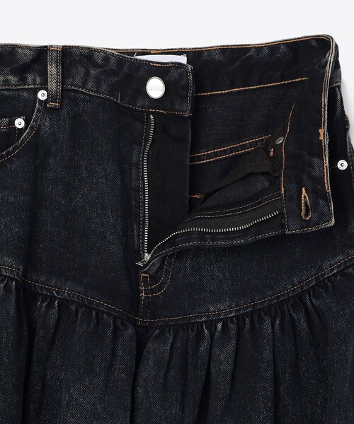 GANNI ガニー 22SS ランダムスリットストライプスカート GANNI/ガニー Light Denim Long Skirt / J1759 / ウォッシュデニム