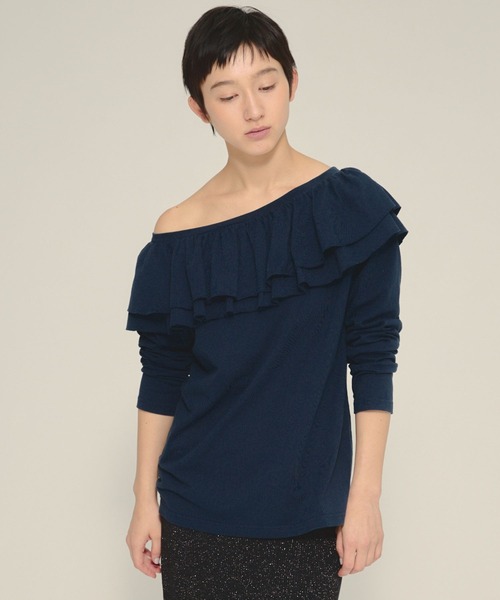 tシャツ 「eL」Frill Offshoulder Pullover LS/583672 レディース