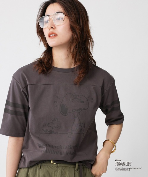 PEANUTS tシャツ 「PEANUTS」「別注」フットボールTシャツ レディース