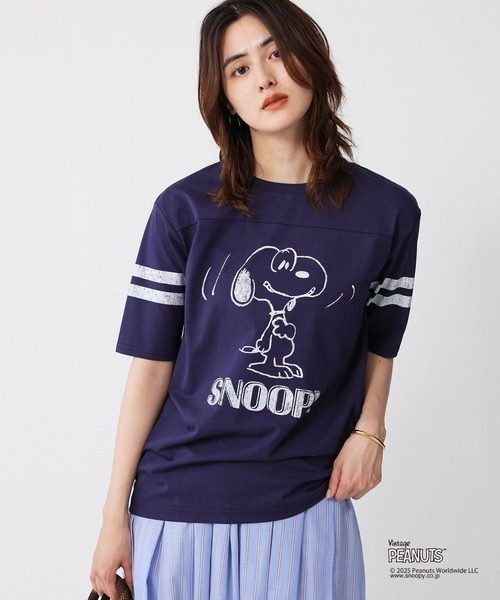 PEANUTS tシャツ 「PEANUTS」「別注」フットボールTシャツ レディース