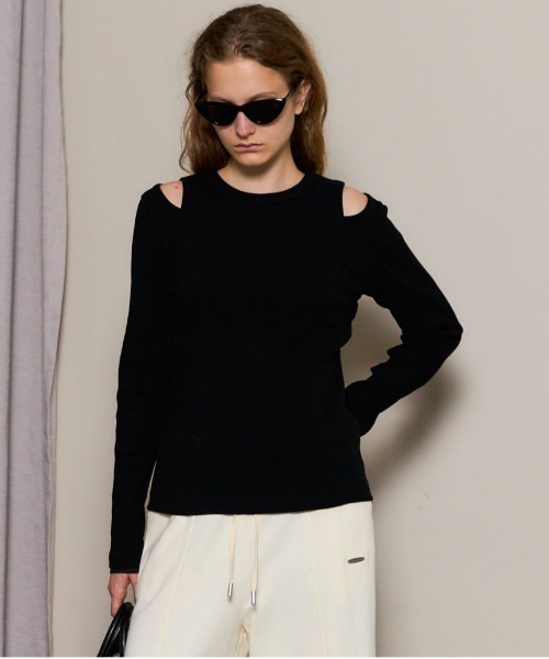 tシャツ 「25AW PRE-ORDER」Shoulder Slit Ribbed Tops/ショルダースリットリブトップス「MAISON SPECI