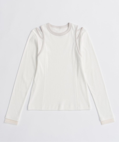 MAISON SPECIAL（メゾンスペシャル） tシャツ Shoulder Slit Ribbed