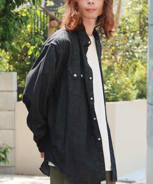 or slow 黒 ボタンダウン　ウールシャツ　サイズ3 or Slow / オアスロウ STANDARD BUTTON DOWN SHIRT - PADDY BLOG