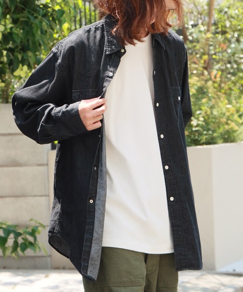 Orslow カバーオール　シャツ　メンズ　レディース orSlow シャツ orSlow/オアスロウ BLACK DENIM WESTERN SHIRT