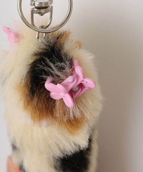 モンスター風フェイクファーキーホルダー チャーム おちゃめなモンスター風ファーチャーム カラフルチャーム