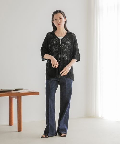 「LOWRYS FARM」 加工デニムパンツ LARGE ブルー系その他 レディース