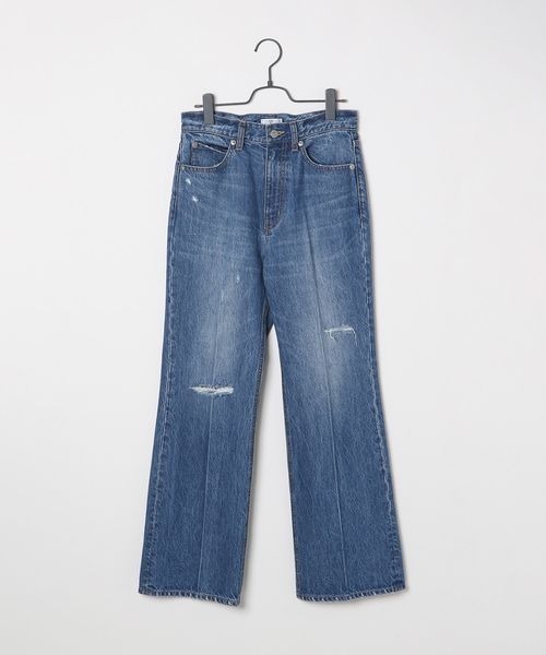 「LOWRYS FARM」 加工デニムパンツ LARGE ブルー系その他 レディース