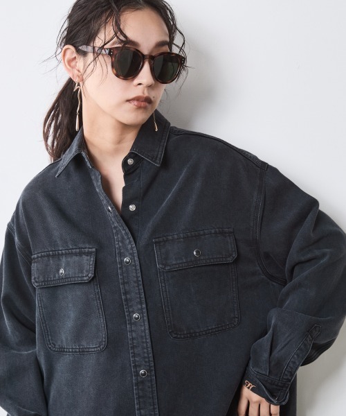 CHIC STYLE（シックスタイル） ブラウス シャツ ソフトデニムシャツ