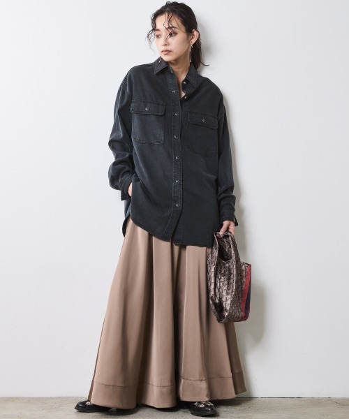 CHIC STYLE（シックスタイル） ブラウス シャツ ソフトデニムシャツ