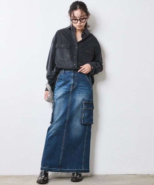 CHIC STYLE（シックスタイル） ブラウス シャツ ソフトデニムシャツ