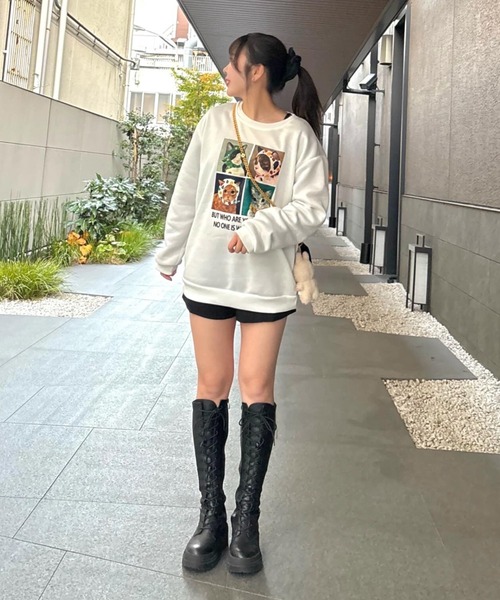 グレース♡人気の裏起毛スタースウェット♡少し難あり トレーナー スウェット 「お気に入り数1.5万人突破!」裏起毛キャット柄
