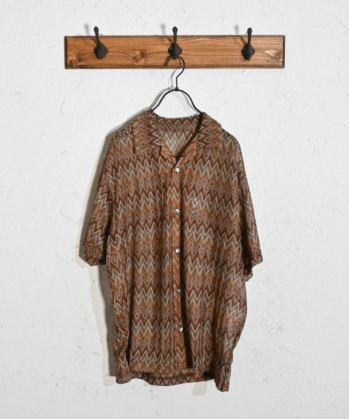 「Anytime Songs」 半袖シャツ MEDIUM ブラウン メンズ_画像7