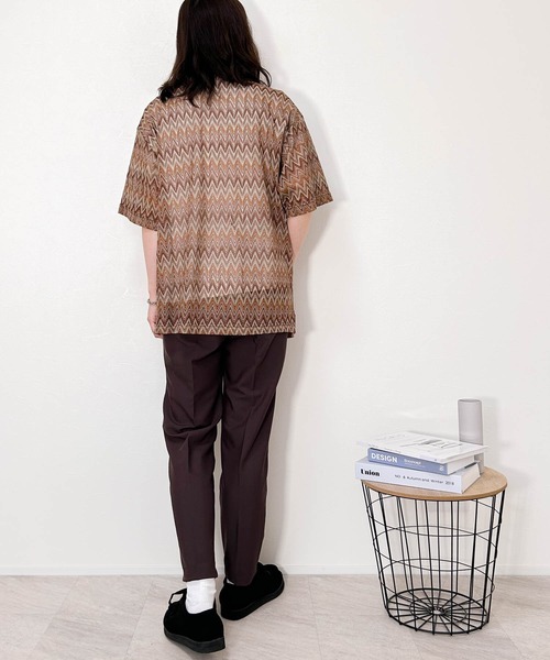 「Anytime Songs」 半袖シャツ MEDIUM ブラウン メンズ_画像9