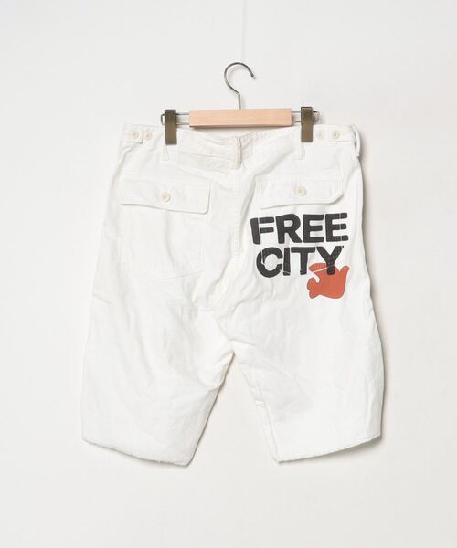 「FREE CITY」 ハーフパンツ 32 ホワイト メンズ_画像2