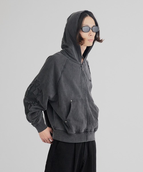SUPPLIER（サプライヤー） パーカー Dagger Leather Patch Zip Hoodie