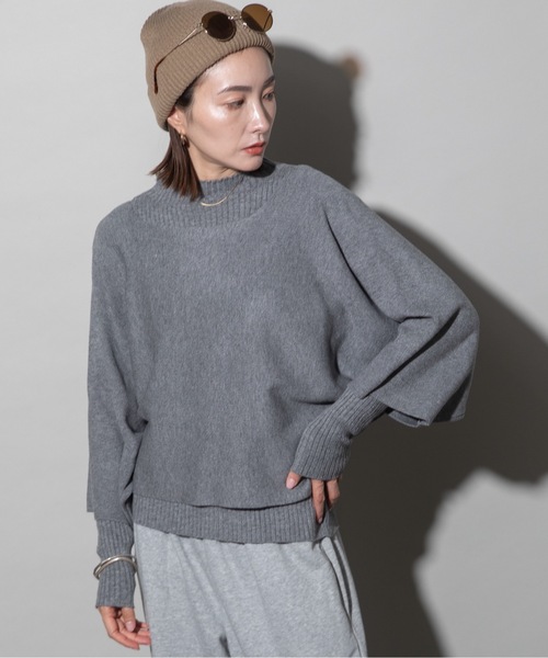 ニット セーター 「セットアイテム」リブタートル×ケープニット