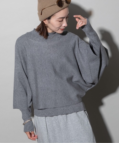 ニット セーター 「セットアイテム」リブタートル×ケープニット