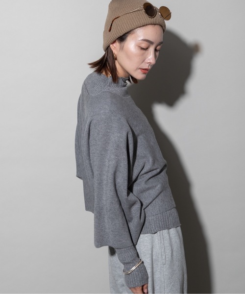 ニット セーター 「セットアイテム」リブタートル×ケープニット