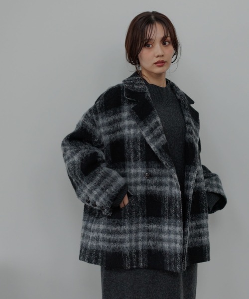 Andemiu（アンデミュウ） ピーコート pコート アルパカシャギーハーフ