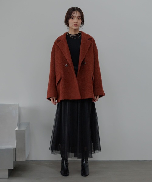 Andemiu（アンデミュウ） ピーコート pコート アルパカシャギーハーフ