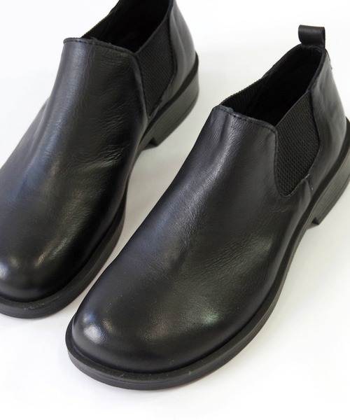 BUENO（ブエノ） ブーツ 本革 オブリークトゥ サイドゴアショート