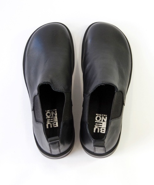 BUENO（ブエノ） ブーツ 本革 オブリークトゥ サイドゴアショート