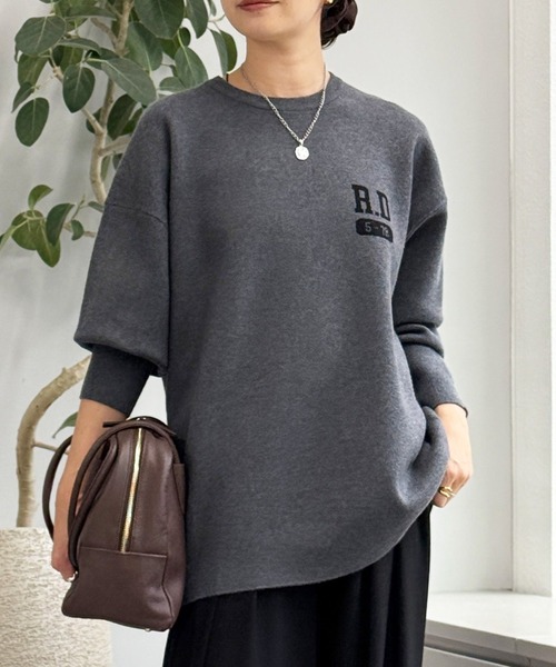 【新品】 リヴドロワ アスレチックロゴニット RIVE DROITE（リヴドロワ） ニット セーター 「バックロゴが目を惹く