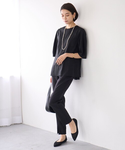 「UNFILO」 7分袖ブラウス SMALL グレー レディース_画像5