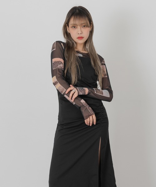 「FOLLOWIN」 キャミソールワンピース FREE カーキ レディース_画像3