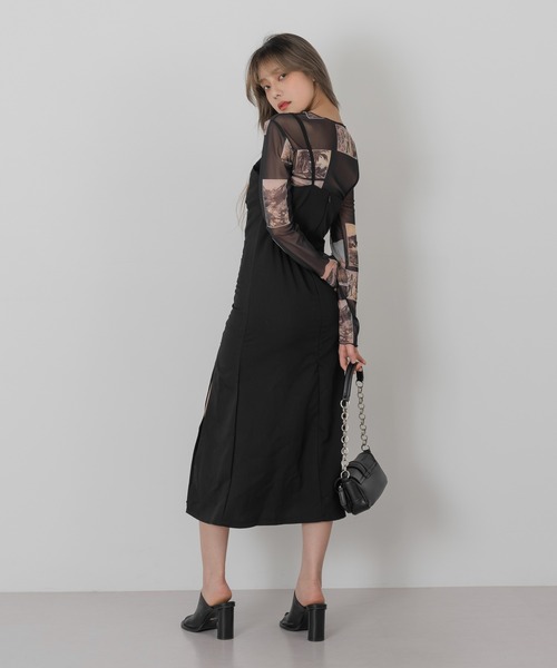 「FOLLOWIN」 キャミソールワンピース FREE カーキ レディース_画像7