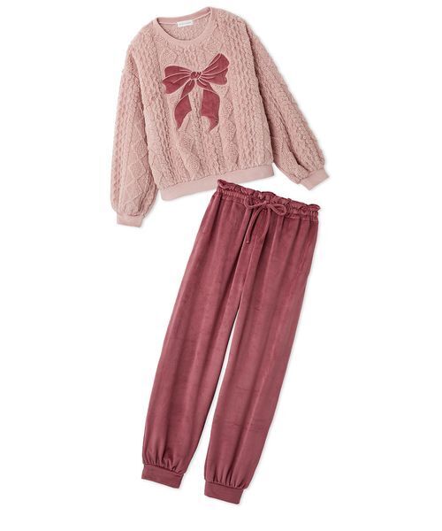 SNIDEL HOME パジャマ ルームウェア リボンフリースセットアップ