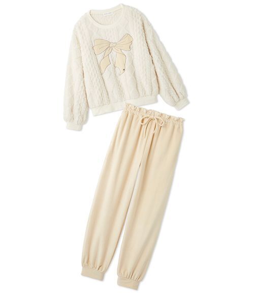 SNIDEL HOME パジャマ ルームウェア リボンフリースセットアップ