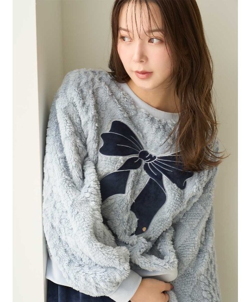 SNIDEL HOME パジャマ ルームウェア リボンフリースセットアップ