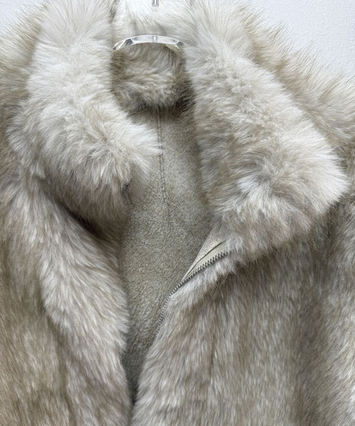 VEILA コート アウター フェイクファーショートジャケット レディース